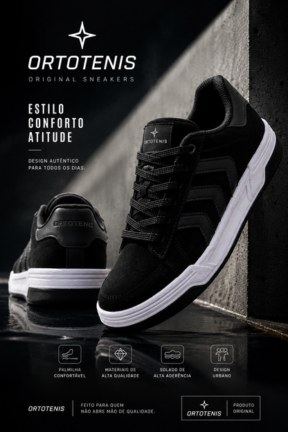 Tênis Ortotenis Original Sneakers Urban Motion Black/White