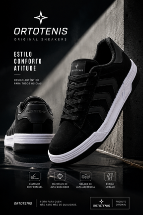 Tênis Ortotenis Original Sneakers Urban Motion Black/White