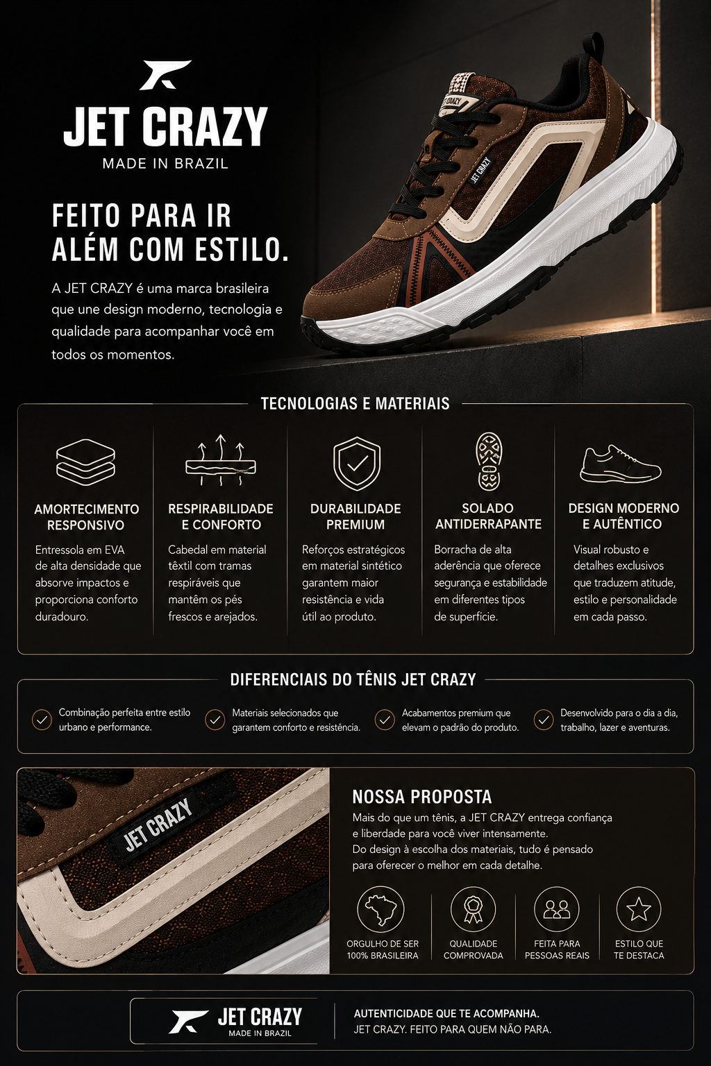 Tênis Jet Crazy Adventure Brown Masculino