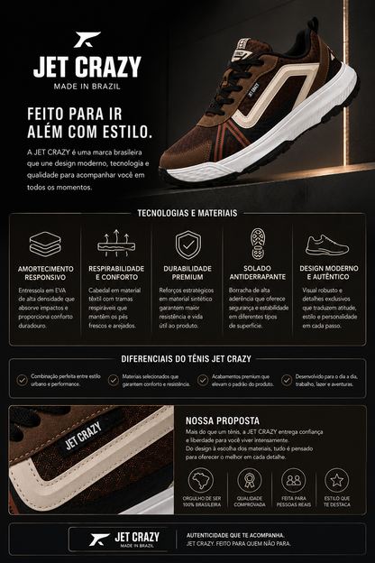 Tênis Jet Crazy Adventure Brown Masculino