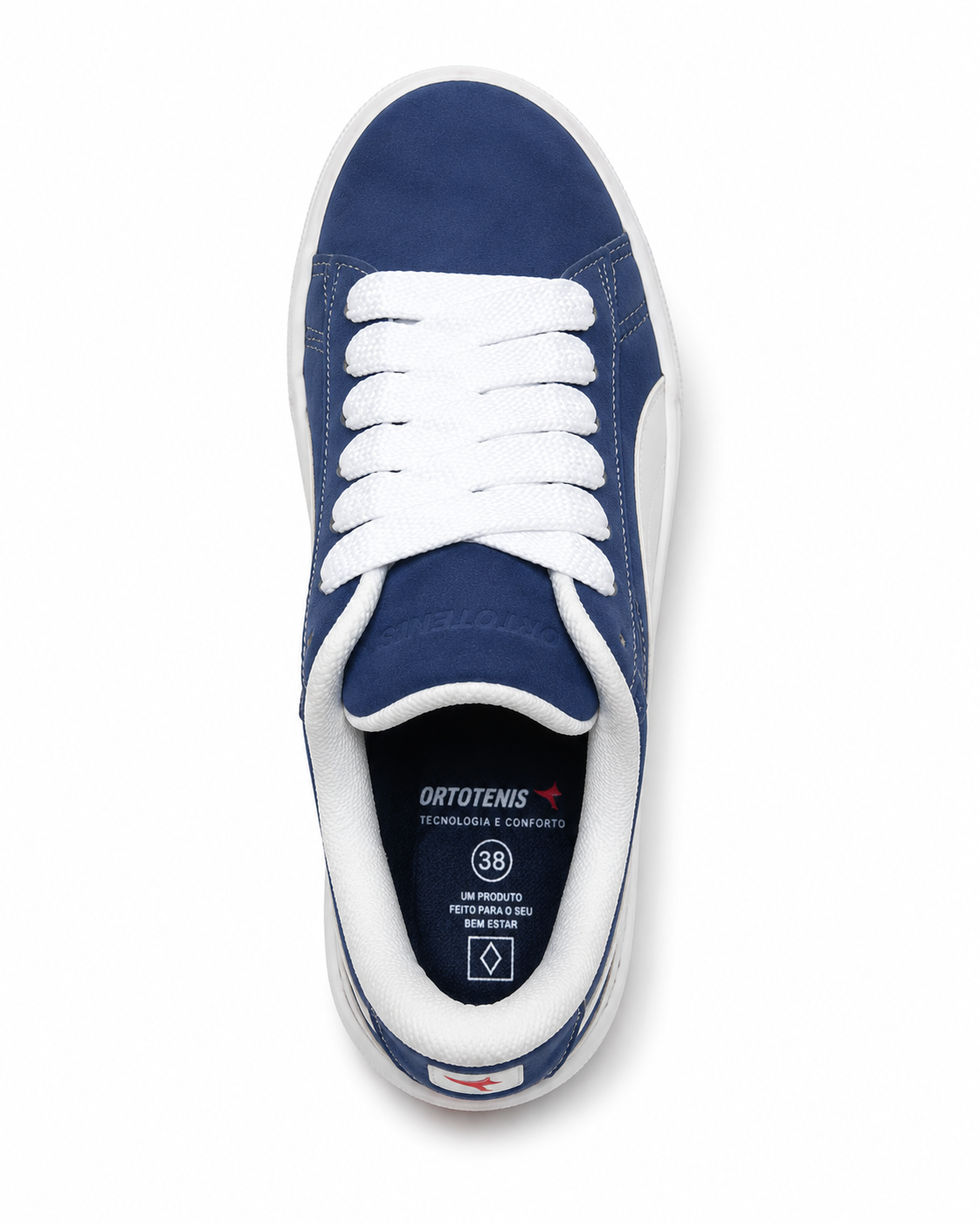 Tênis Ortotênis Casual Plataforma Azul e Branco – Feminino
