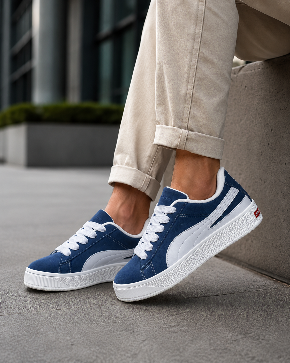Tênis Ortotênis Casual Plataforma Azul e Branco – Feminino