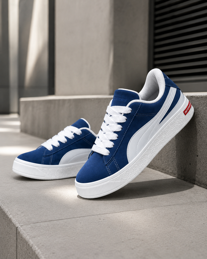 Tênis Ortotênis Casual Plataforma Azul e Branco – Feminino