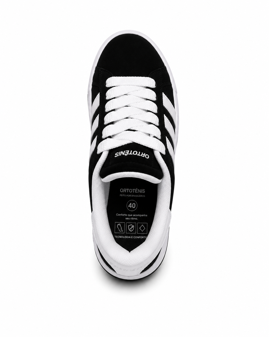 Tênis Casual Ortotênis Urban Street Preto/Branco – Masculino
