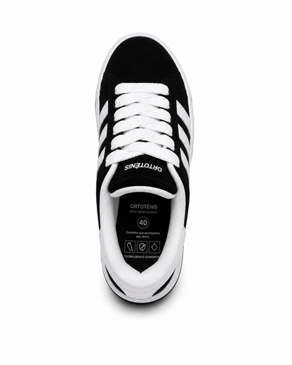 Tênis Casual Ortotênis Urban Street Preto/Branco – Masculino