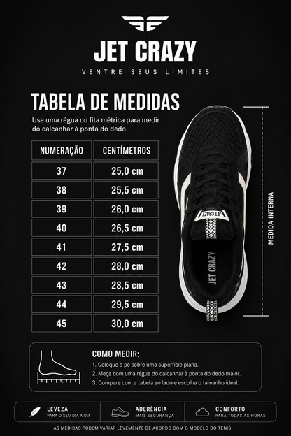 Tênis Jet Crazy Street Performance Preto/Branco – Masculino