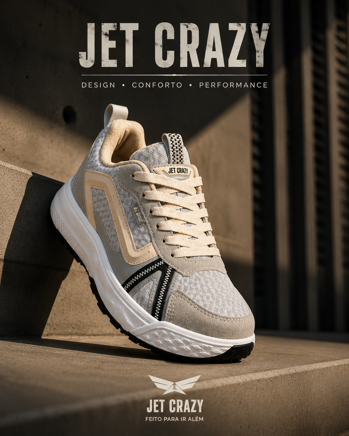 Tênis Jet Crazy Urban Trail Light Grey/Off White – Unissex