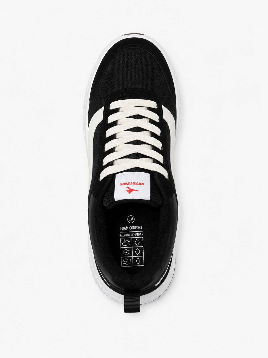 Tênis Ortotênis Foam Comfort Preto/Branco