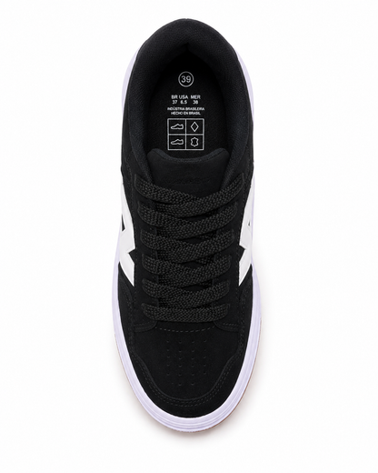 Tênis ÖUS Preto e Branco Skate Street Masculino