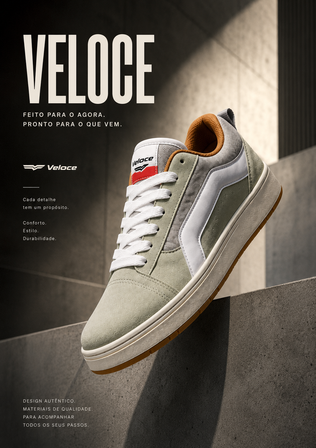 Tênis Casual Veloce Urban Street Off White