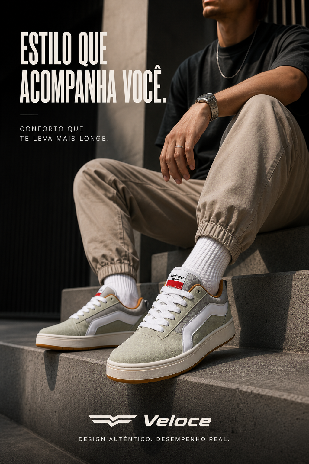 Tênis Casual Veloce Urban Street Off White