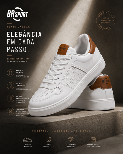 Tênis Casual Veloce Urban Pulse White Camel