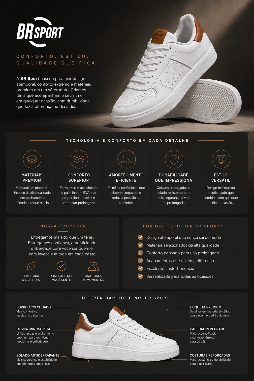 Tênis Casual Veloce Urban Pulse White Camel