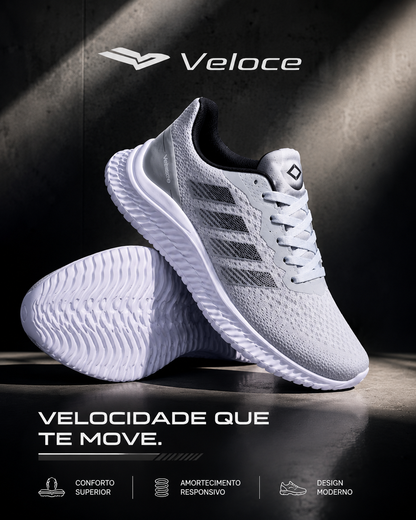 Tênis Esportivo Veloce MotionFlow Ice Gray