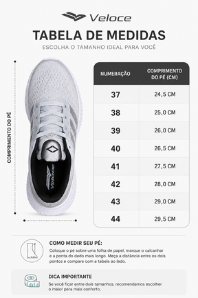 Tênis Esportivo Veloce MotionFlow Ice Gray
