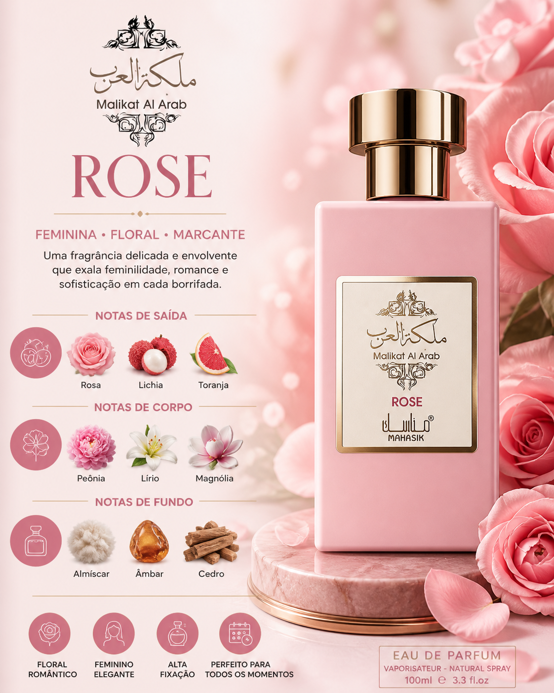 Malikat Al Arab Rose Eau de Parfum 100ml – Manasik