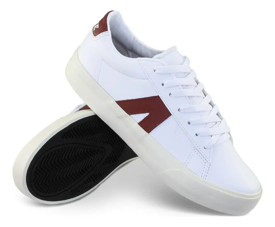 Tênis Allike Masculino Branco/Bordô – Estilo Urbano