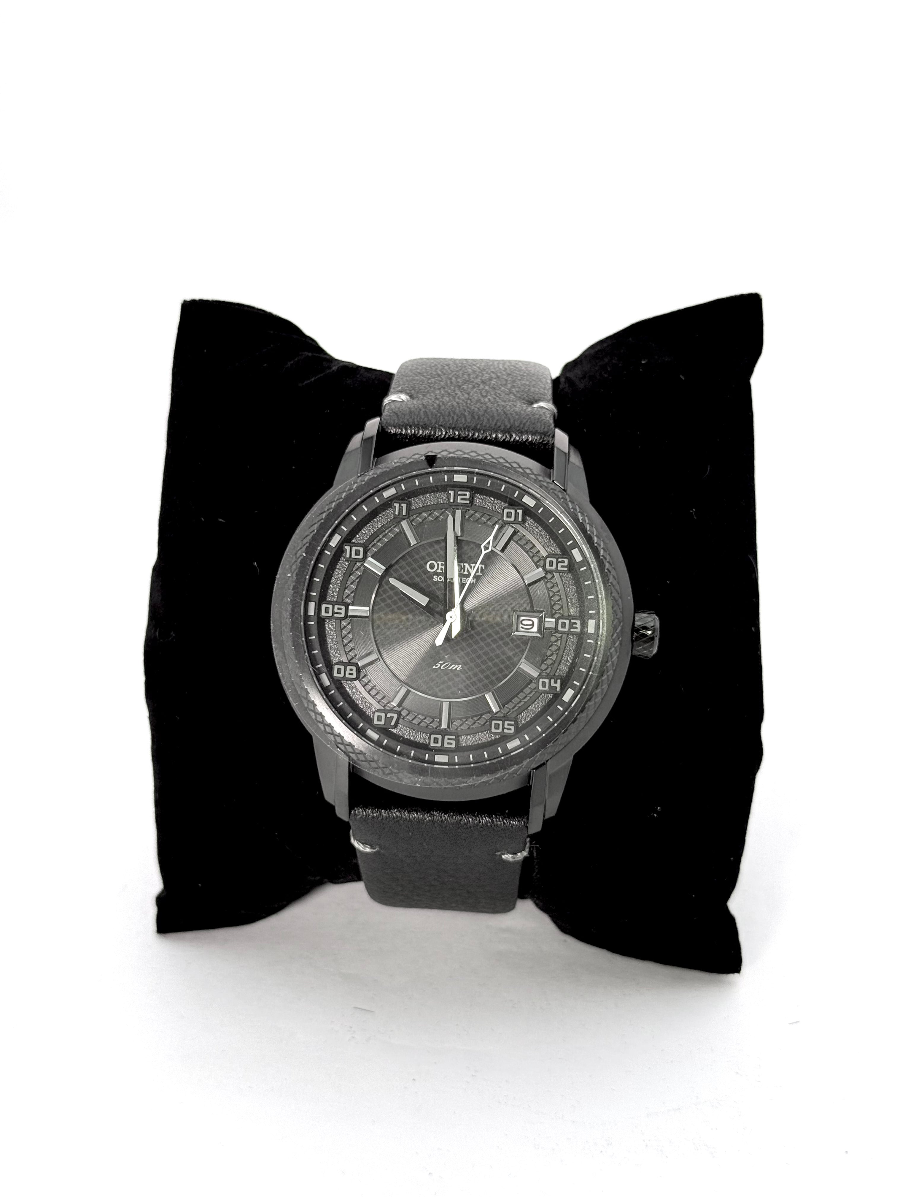 Relógio Orient Masculino Quartz – Grafite com Pulseira de Couro – 50m
