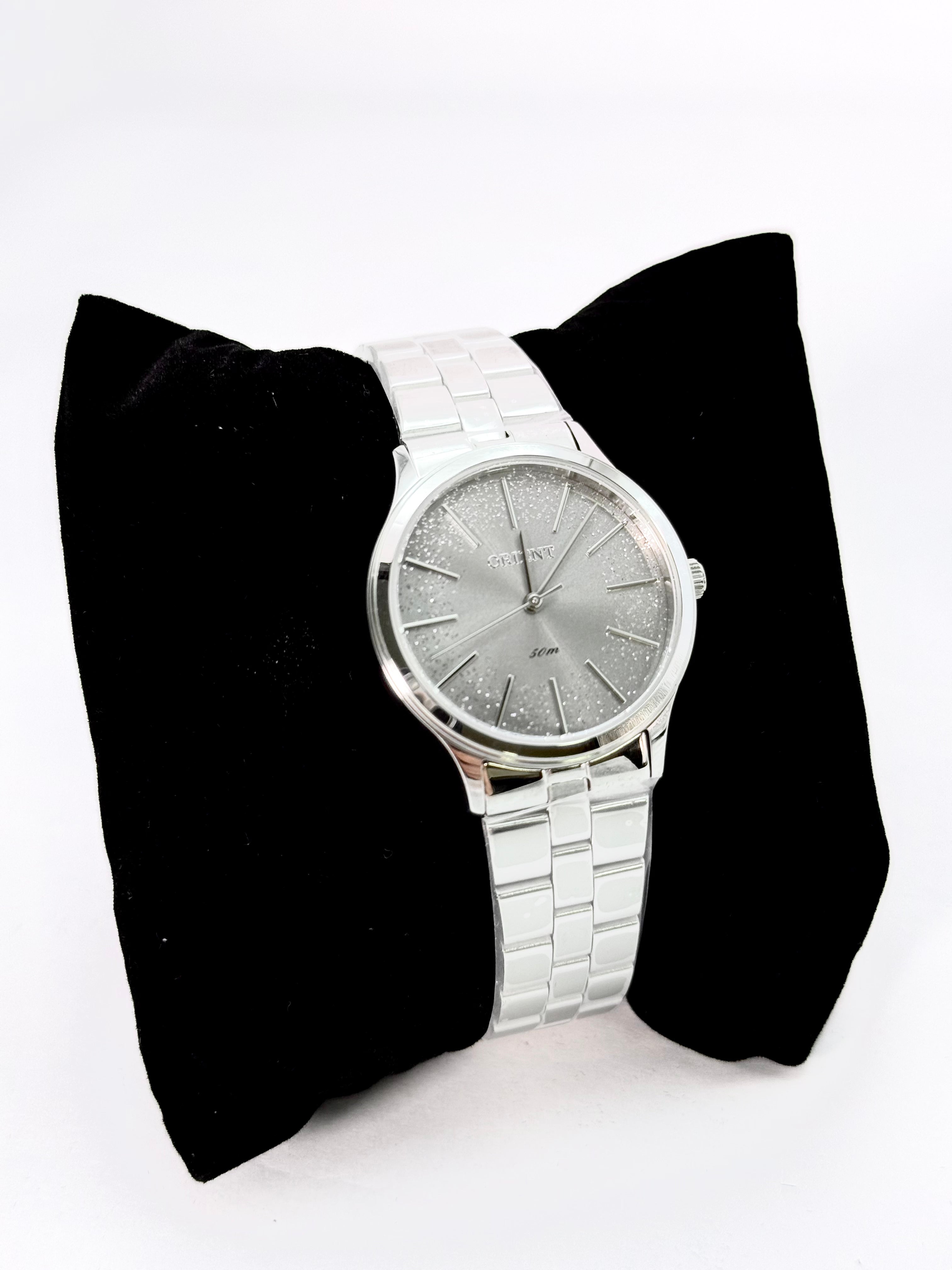 Relógio Orient Feminino Prata Aço Inox Mostrador Brilho 50m
