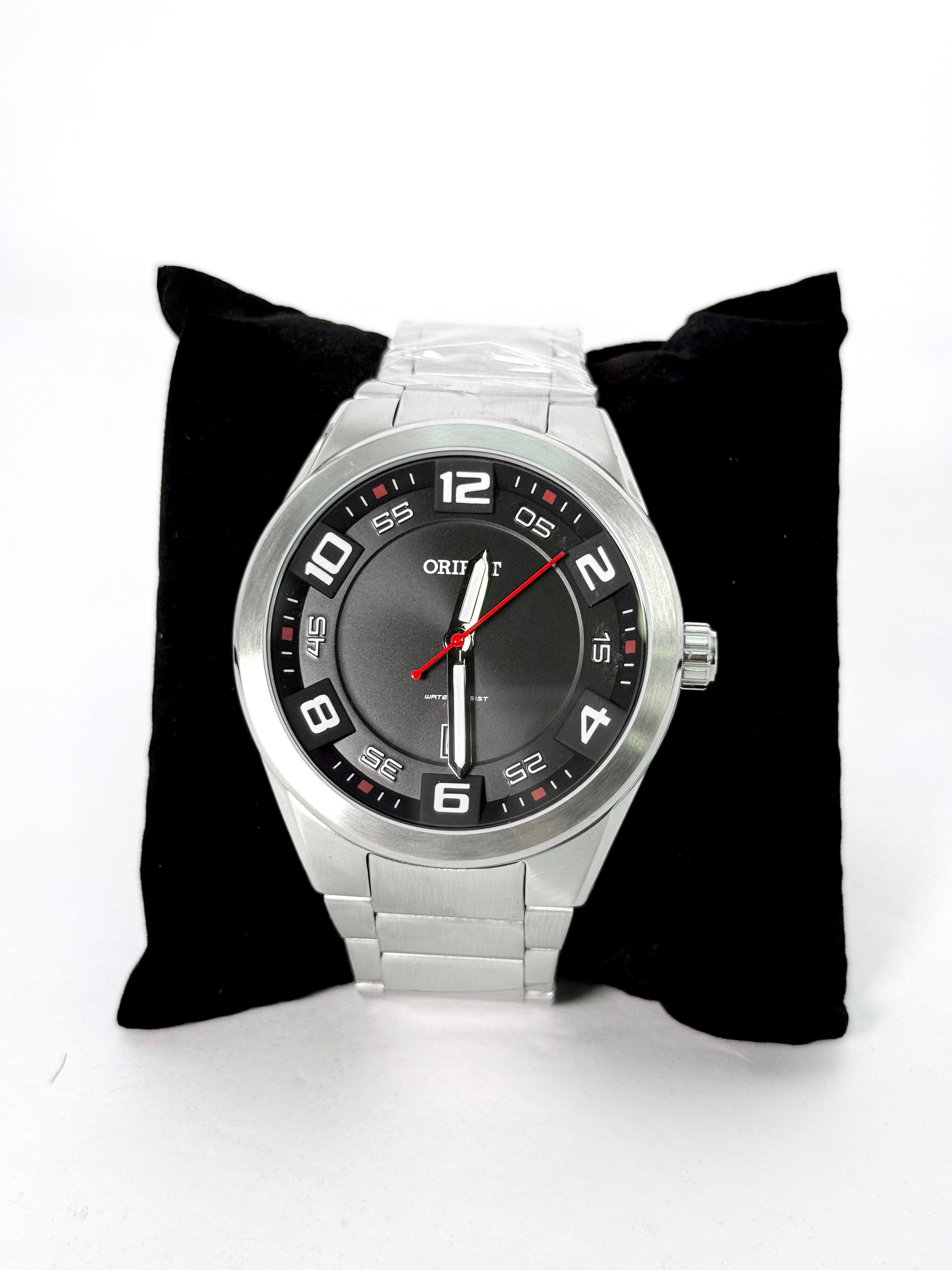Relógio Orient Masculino Aço Inox Preto com Calendário