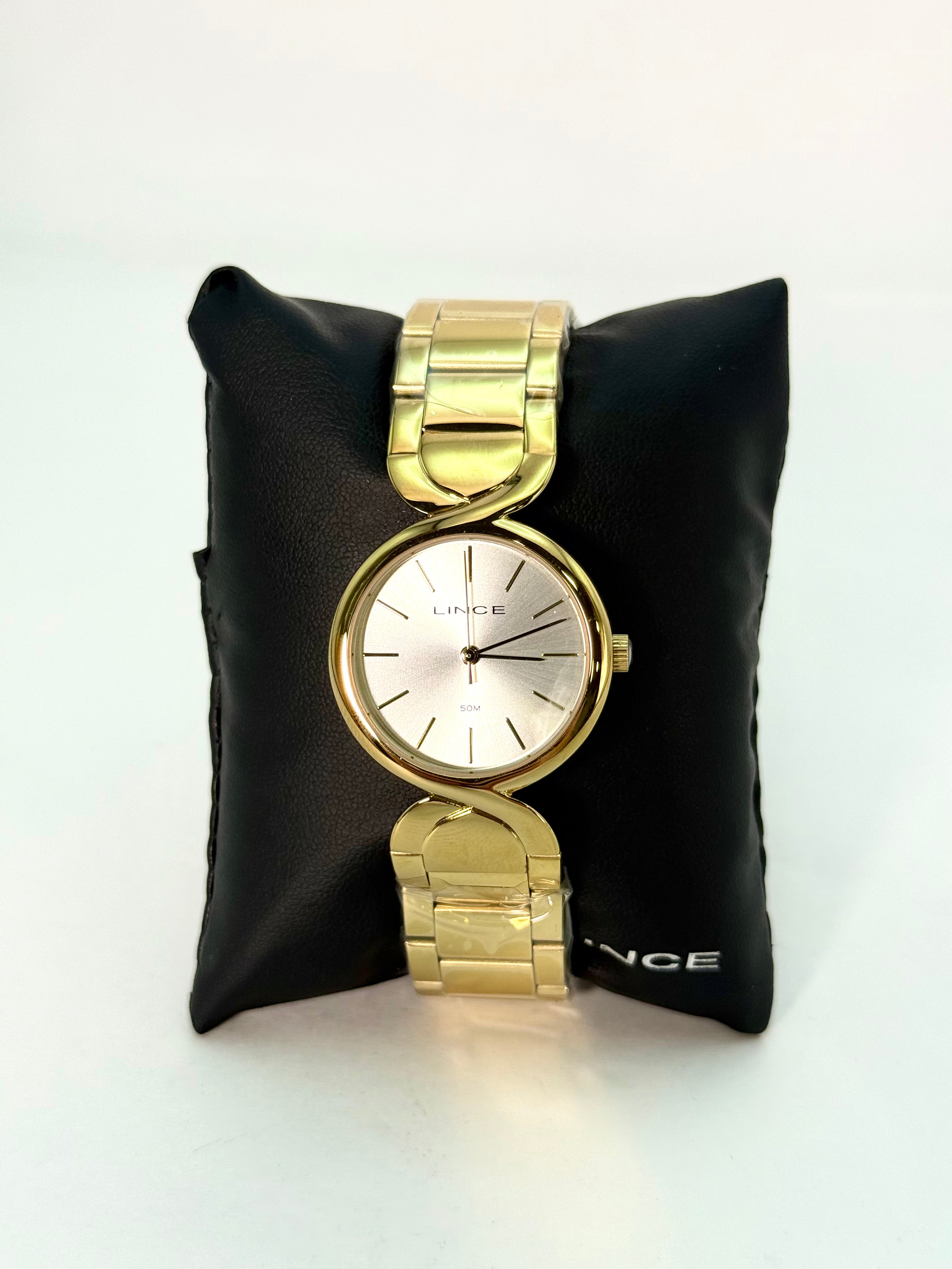Relógio Feminino Lince Dourado – Analógico com Pulseira Elegante (50 m)