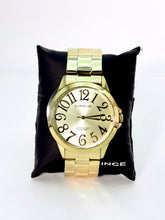 Relógio Feminino Lince Dourado – Pulseira de Aço Expansível (50 m)