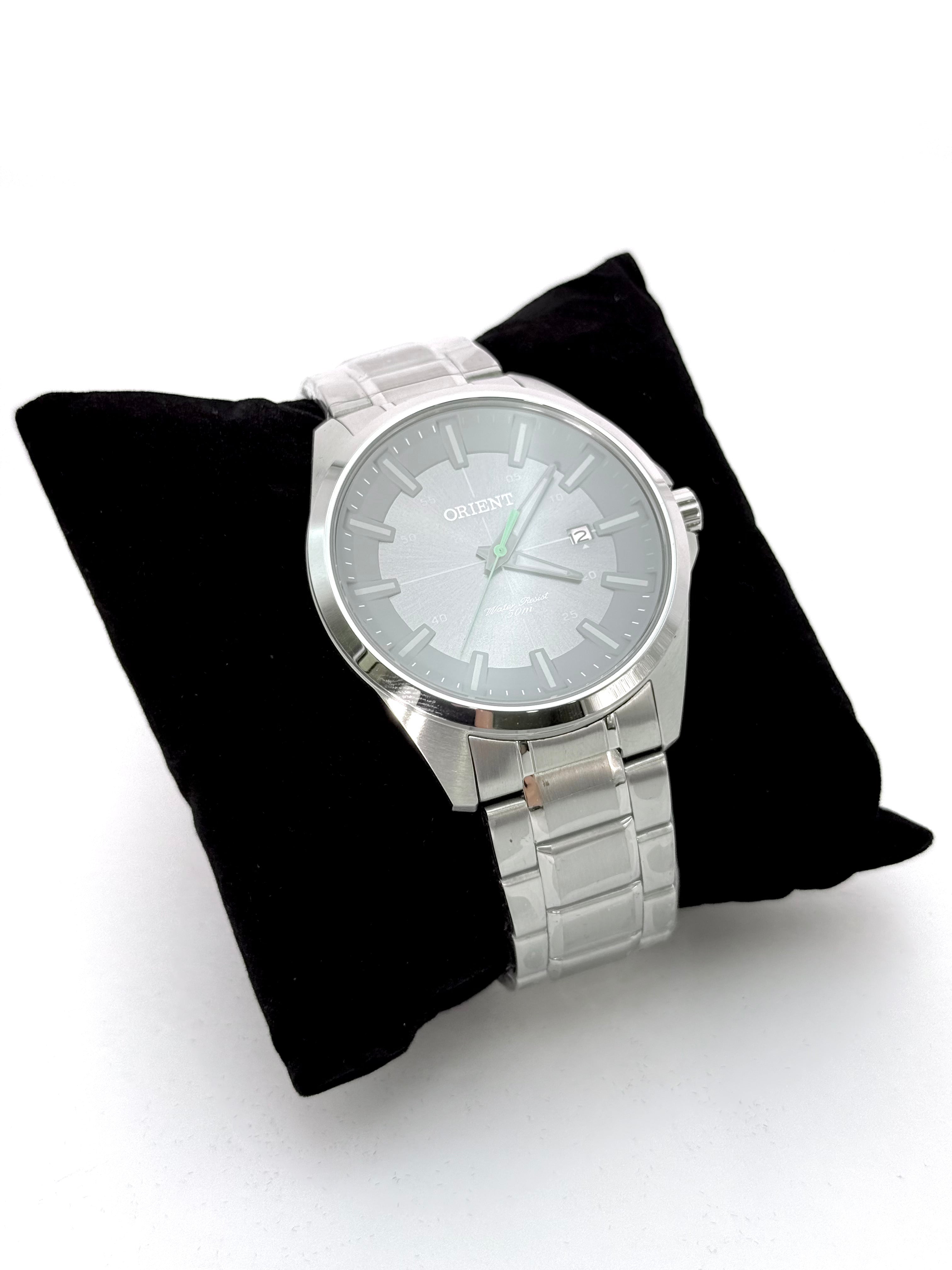 Relógio Orient G1SX Masculino Aço Inox Mostrador Cinza Quartz