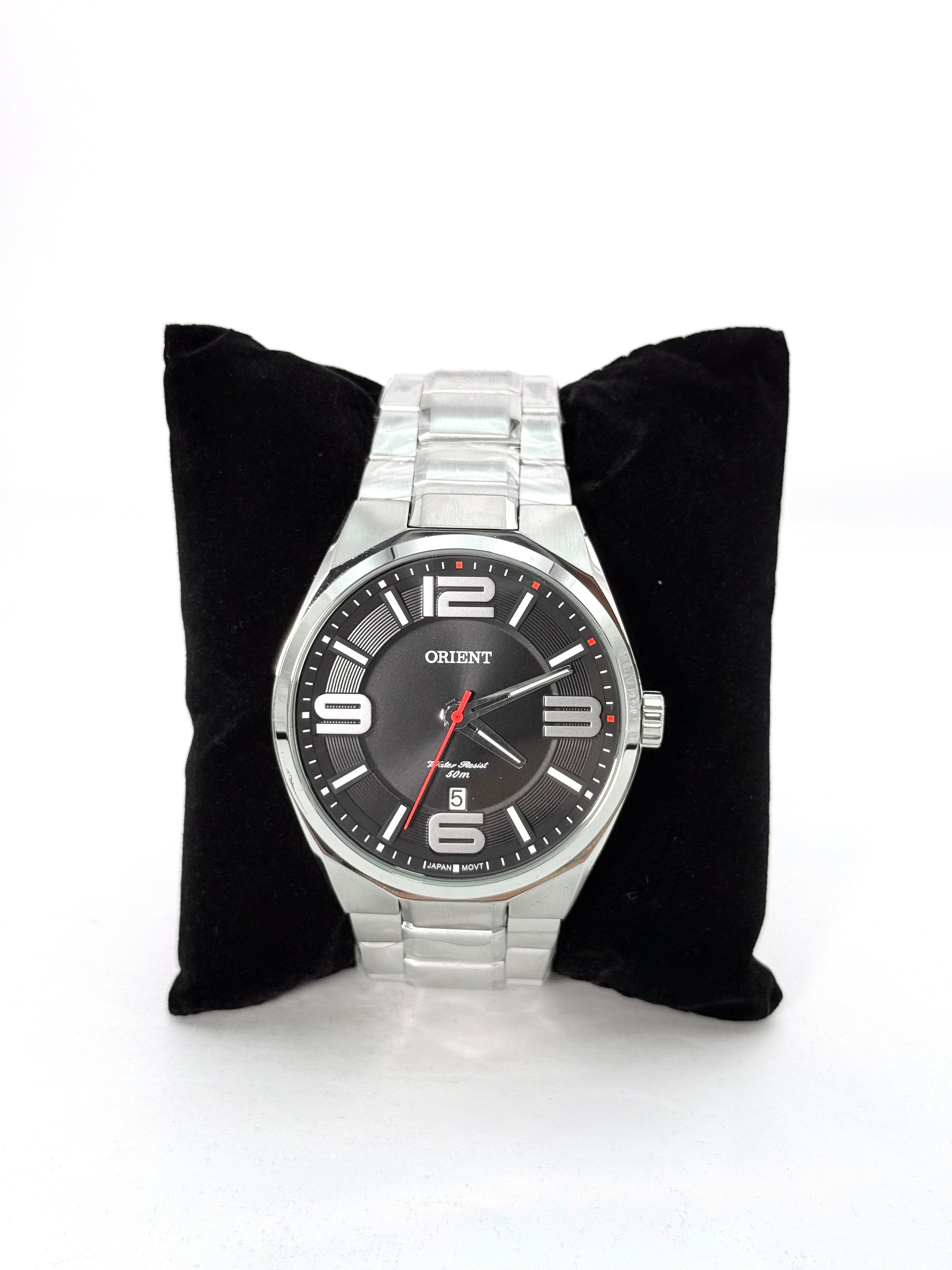 Relógio Orient Masculino Aço Inox Preto com Calendário
