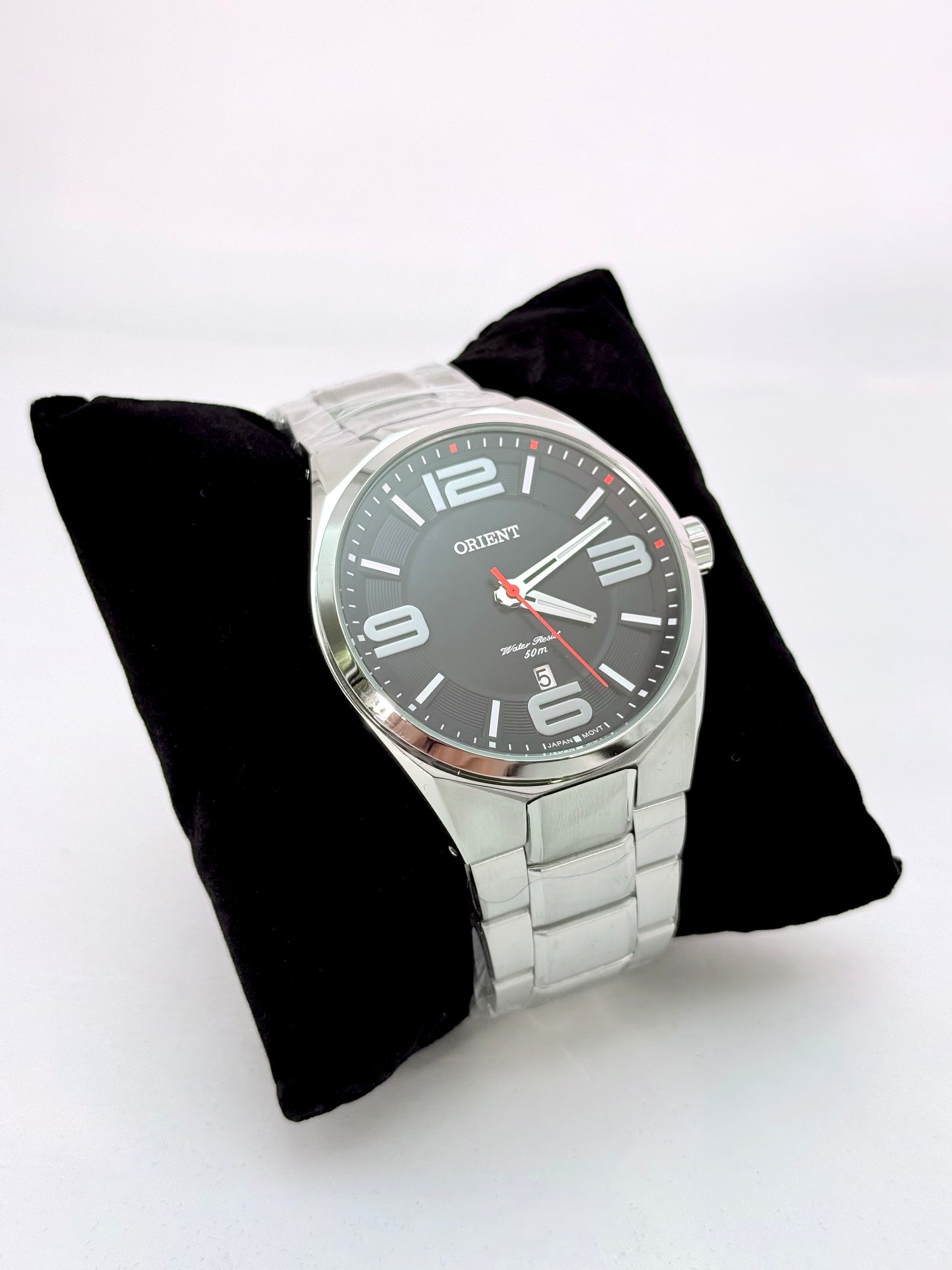Relógio Orient Masculino Aço Inox Preto com Calendário
