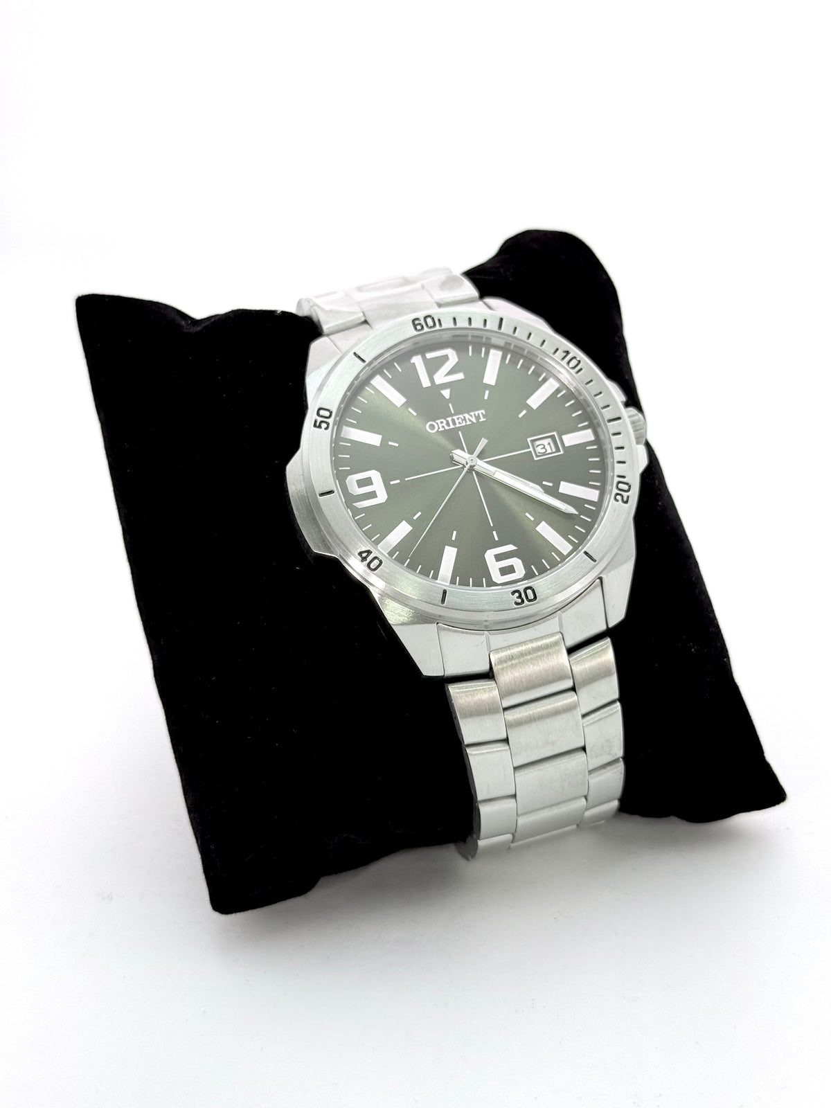 Relógio Orient Masculino Aço Inox Dourado Sunburst com Calendário