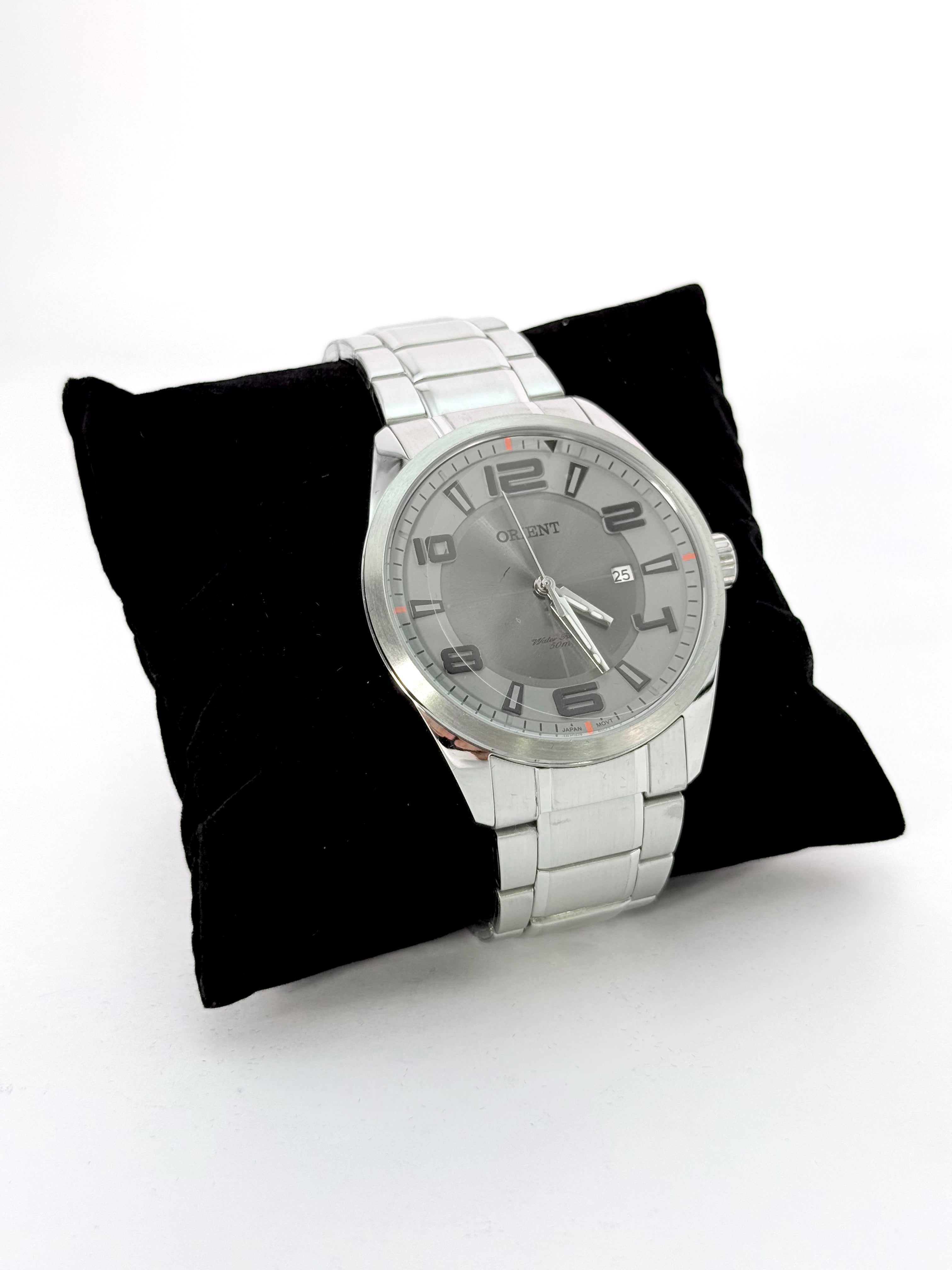 Relógio Orient Masculino Aço Inox Cinza