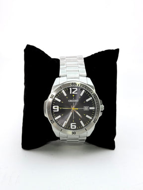 Relógio Orient Masculino Aço Inox Dourado Sunburst com Calendário