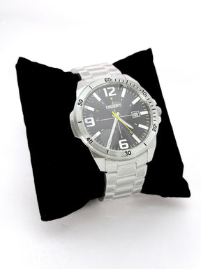 Relógio Orient Masculino Aço Inox Dourado Sunburst com Calendário