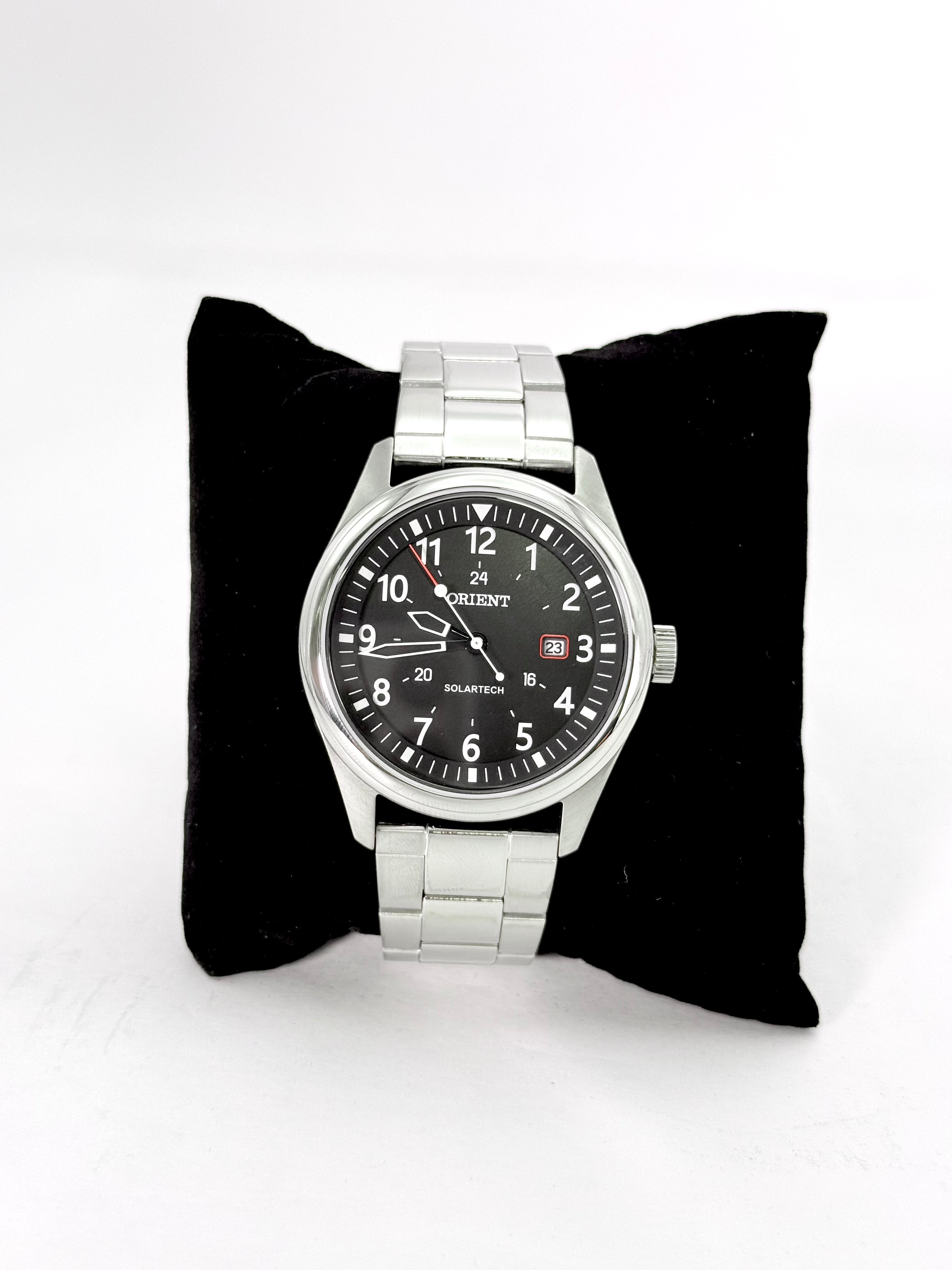 Relógio Orient Masculino Solartech – Aço Inox Preto
