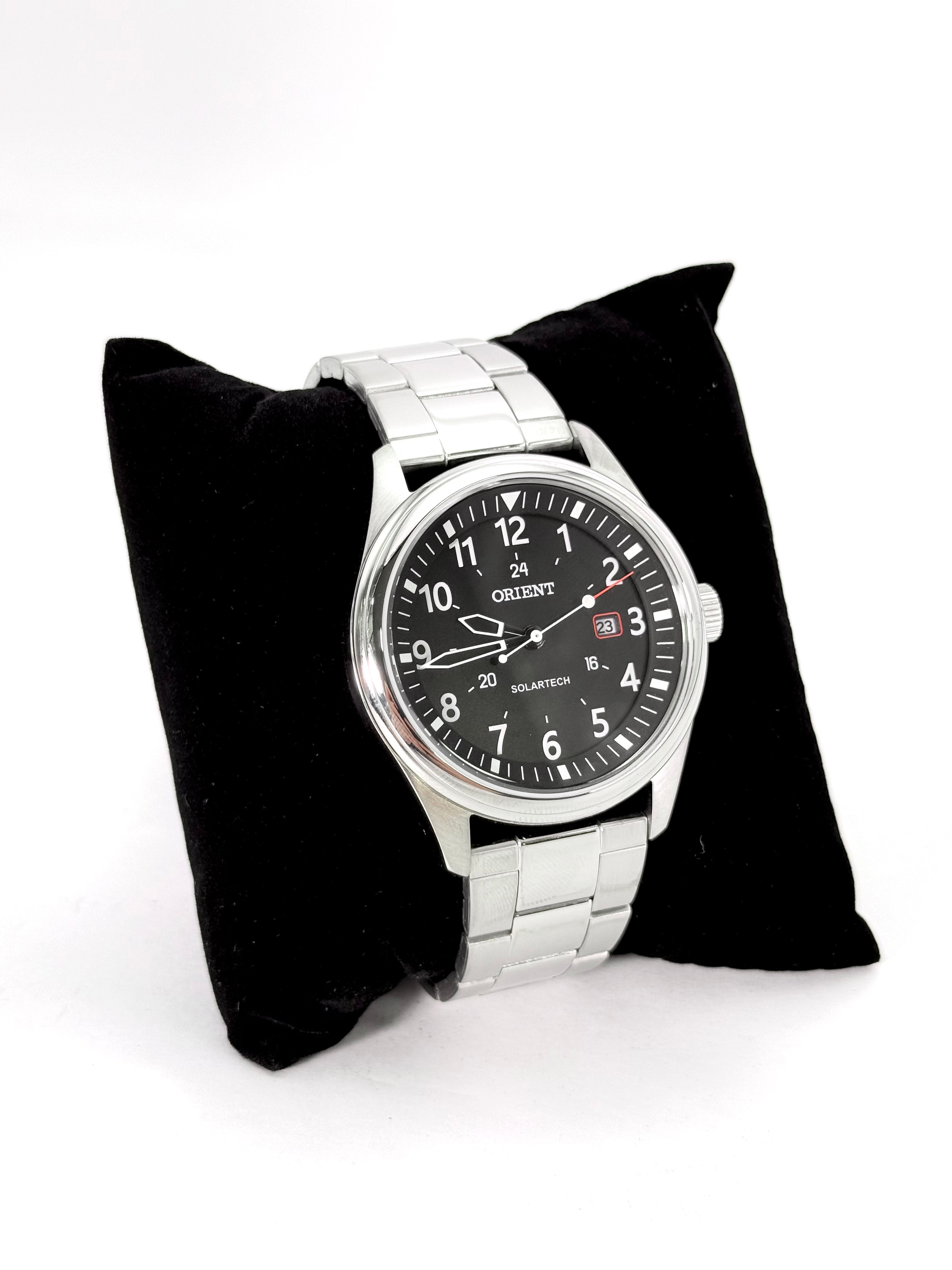 Relógio Orient Masculino Solartech – Aço Inox Preto
