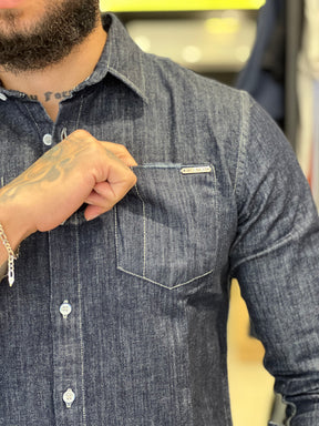 Camisa Social Jeans Masculina Giro Carioca – Estilo Casual e Elegante para Todas as Ocasiões