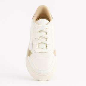 Tênis Feminino Oneflip AR578 Branco/Dourado Casual Confort