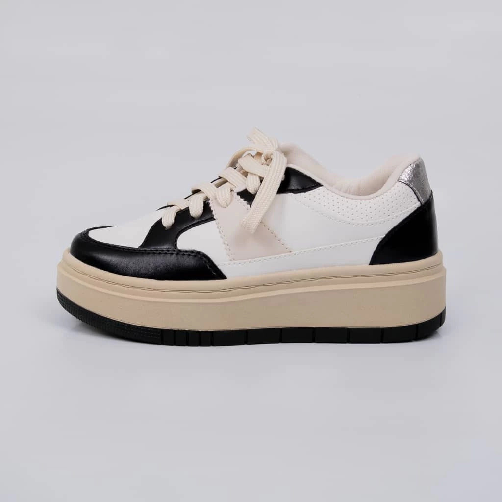 Tênis Plataforma Feminino All Black & White TF513