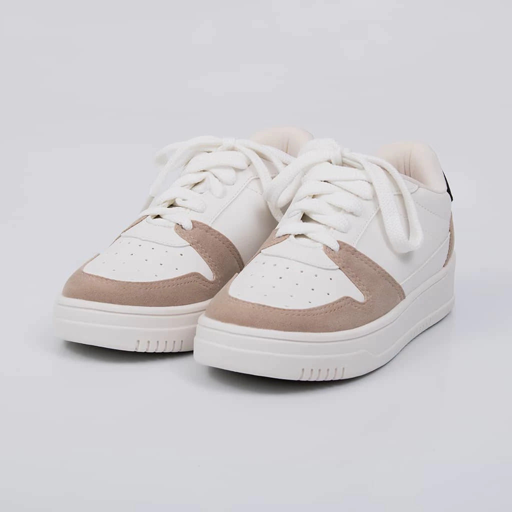 Tênis Feminino AU615 Branco/Aveia Casual Urban Style