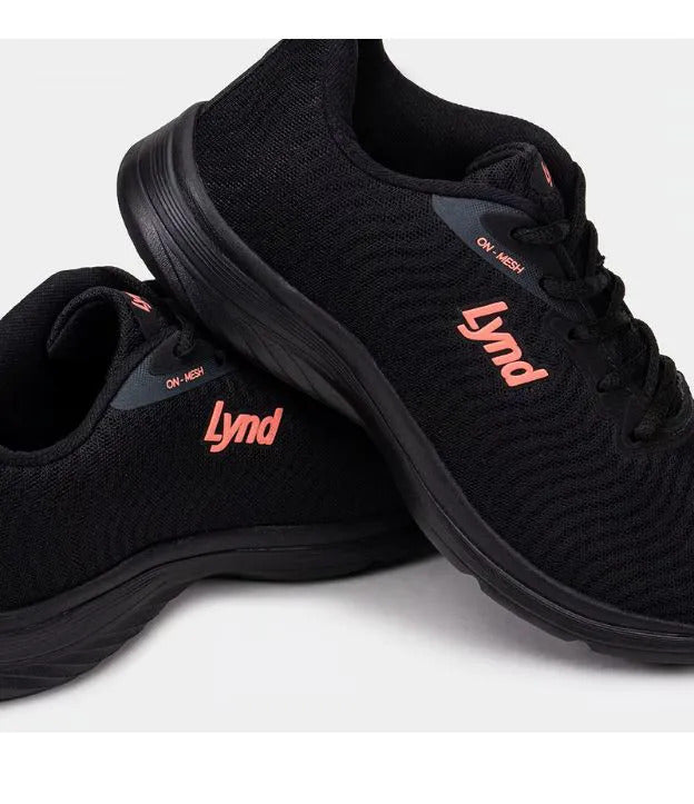 Tênis Lynd On-Mesh Preto/Coral – Conforto e Performance