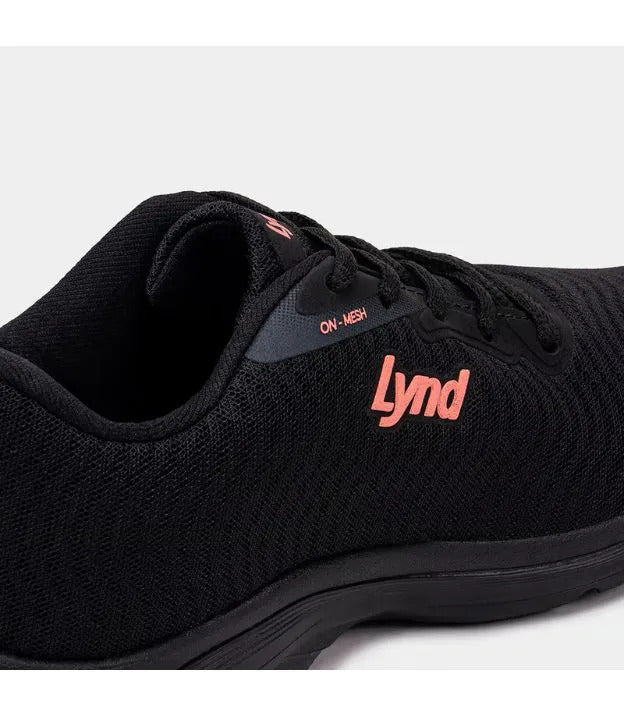 Tênis Lynd On-Mesh Preto/Coral – Conforto e Performance
