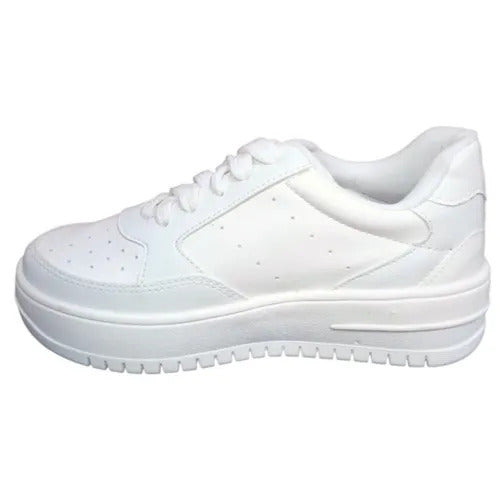 Tênis Feminino Plataforma Branco/Cobre VES580